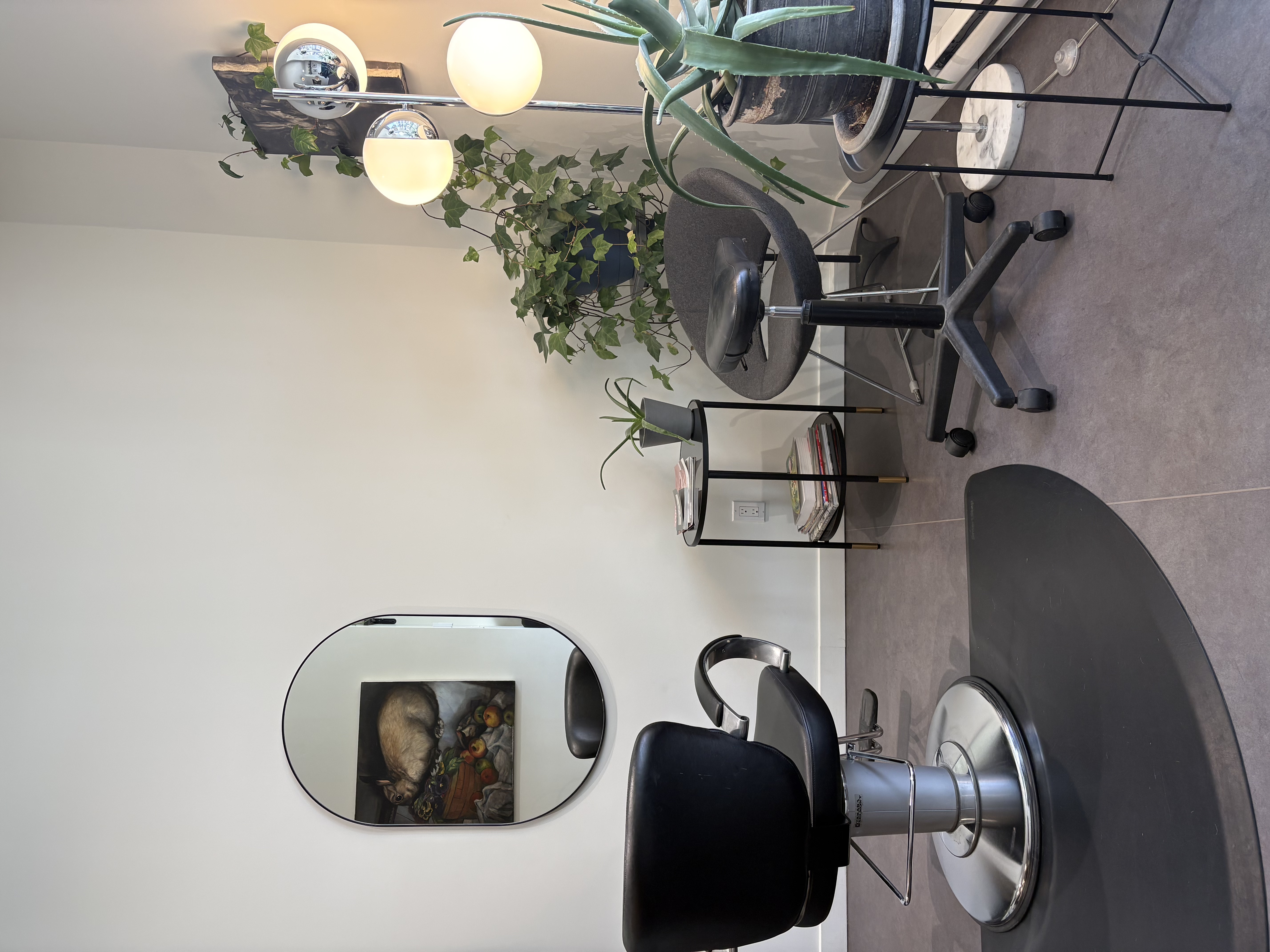Fauteuil et miroir du salon